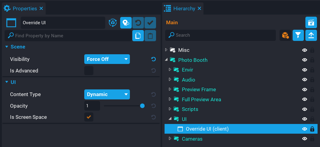 !Override UI Container
